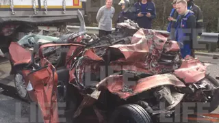 Страшное ДТП: в Подмосковье четыре фуры раздавили легковушку