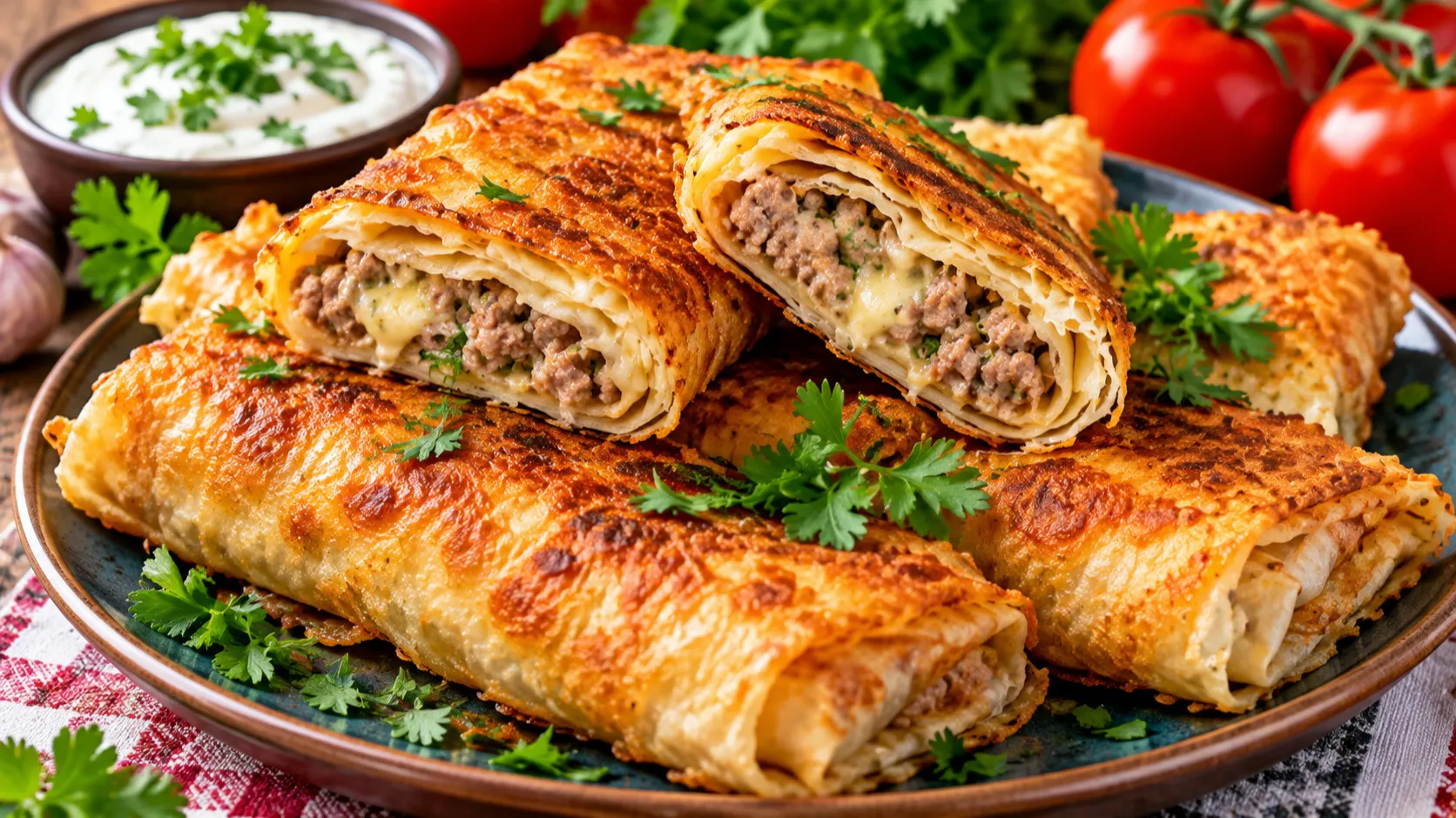 Вкуснее чебуреков и проще беляшей: быстрые трубочки из лаваша с фаршем