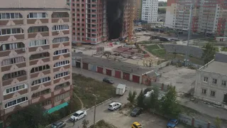 В Рязани на территории строительной площадки ЖК "Современник" произошёл пожар