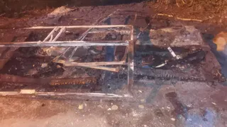 В рязанском парке неизвестные сожгли биотуалеты