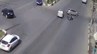 ДТП с мотоциклистом на Московском шоссе попало на видео