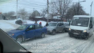 ДТП на Касимовском шоссе: столкнулось пять машин