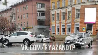 В центре Рязани произошло серьезное ДТП с двумя легковушками