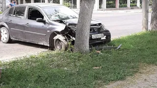 Рено протаранил дерево на улице Есенина