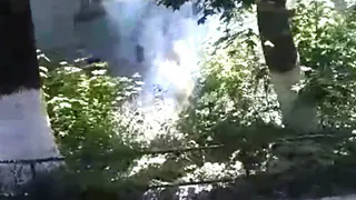 В Рязани во дворе дома на улице Полетаева загорелся тополиный пух. Видео
