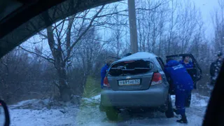 ДТП на Северной окружной -  иномарка въехала в столб