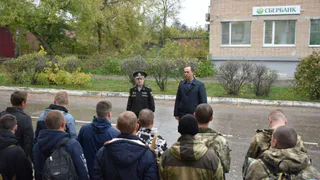 В Рязанской области проводили очередную группу мобилизованных