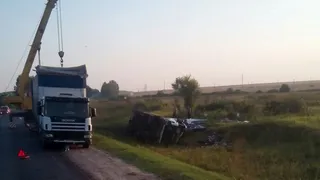 Под Рязанью несколько дней лежит фура в кювете