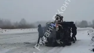 Жители Рязани запечатлели на видео жуткую аварию на гоночной трассе