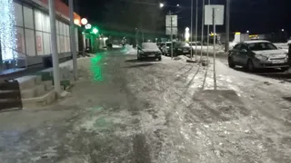 Жители Рязани возмущены обледенелой дорогой в Канищеве