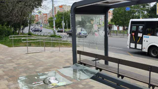 На улице Новосёлов в Рязани неизвестные разбили стекла у остановки