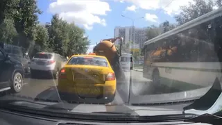 В Москве на дороге взорвалась автоцистерна с фекалиями (видео)