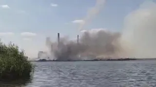 На территории ГРЭС в Рязани возникло задымление