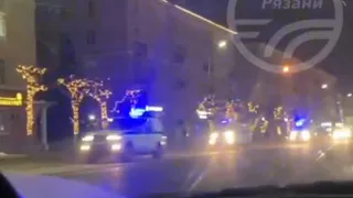 В центре Рязани сняли колонну полицейских машин