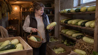 Кабачки не мариную и не раздаю: складываю в секретное место - свежие до весны