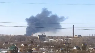 В Рязани засняли пожар на Южном промузле