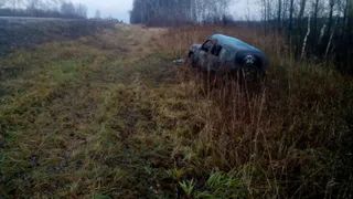 Под Рязанью "Нива" съехала в кювет и перевернулась