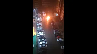 В поселке Семчино сгорела Лада Калина - видео