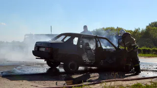 На заправке в Сараевском районе сгорела "девятка"