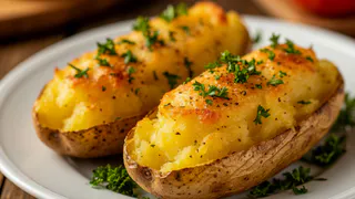 Рецепт запеченного картофеля с творогом, яйцом и чесноком
